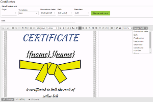 Design and print belt certificates